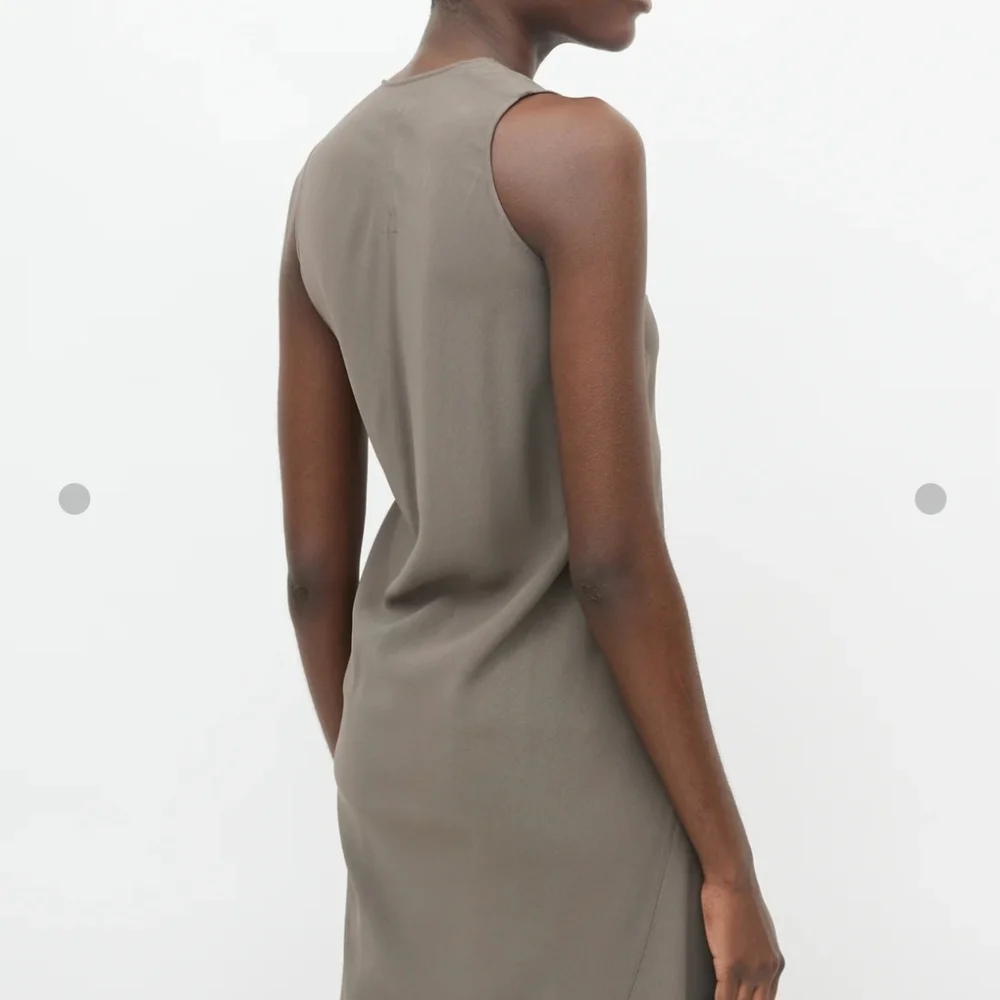 Rick Owens Chic Taupe Sleeveless Draped Dress Flowy Size M/6 - Picture 5 of 11